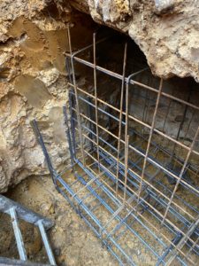 Ferraillage semelle et voile de fondation en reprise en sous-oeuvre (RSO)