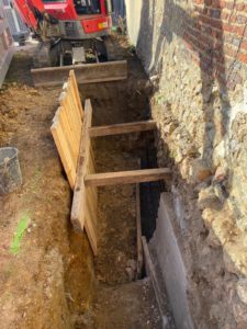 Ferraillage longrine de fondation en reprise en sous-oeuvre (RSO)