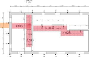 BATI-IDF plan d'implantation des galeries creusées dans le vide sanitaire sous la villa, avec accès et massifs de liaisonnement — Marseille