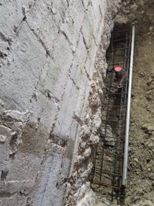 BATI-IDF ferraillage d'une longrine de liaisonnement le long du mur de fondation existant — reprise en sous-œuvre, Montigny-lès-Cormeilles (95)