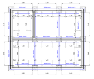 BATI-IDF plan d'exécution du coffrage des longrines de reprise en sous-œuvre (75×50 cm) et de redressement — pavillon Montigny-lès-Cormeilles (95)