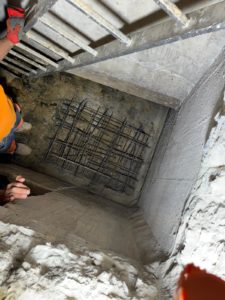 Ferraillage du dallage avant bétonnage