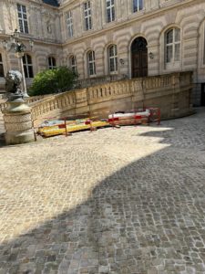 Installation provisoire, Stockage du matériel