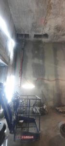 BATI-IDF atelier de finitions (échafaudage et matériel) dans l'ouvrage de paroi moulée — OA P12, Boulogne-Billancourt (92).