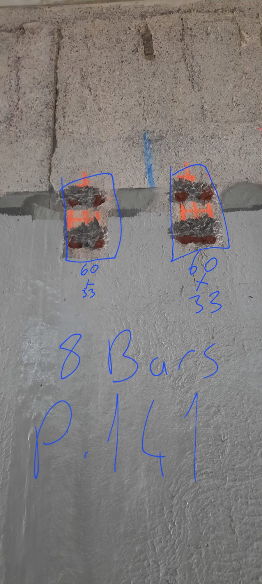 BATI-IDF traitement des aciers apparents et repiquage des joints sur panneau de paroi moulée — CDG Express, Mitry-Mory (77).