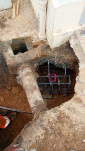 BATI-IDF recépage d'un micropieu et amorce du massif de liaisonnement en tête — pavillon à Chagny (71).