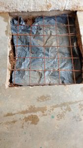 BATI-IDF treillis soudé du dallage sur polyane avant bétonnage — pavillon à Chagny (71).