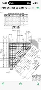 Plan d'exécution de la poutre de couronnement et d'implantation des pieux du poste source — Clamart (92).
