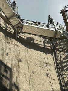 BATI-IDF paroi moulée du puits circulaire du Siphon Ilet en cours de finitions — Le Havre (76).