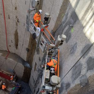 BATI-IDF traitement des panneaux de paroi moulée (repiquage, mortier de réparation) — Siphon Ilet, Le Havre (76).