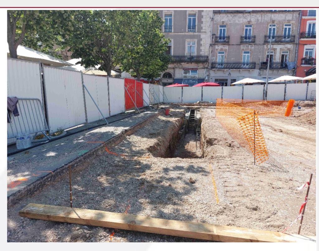 BATI-IDF chantier de paroi moulée du futur parking souterrain Aristide Briand, en cœur de ville — Sète (34).
