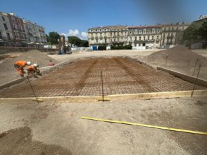 BATI-IDF ferraillage de la dalle de silos en béton armé (treillis soudé ST 50 C) — parking Aristide Briand, Sète (34).