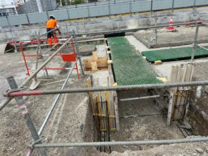 BATI-IDF murettes-guides coffrées avant bétonnage — Ligne 15 Est du Grand Paris (71RBP).