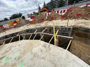 BATI-IDF terrassement de la tranchée circulaire des murettes-guides de paroi moulée — OA 3801, Ligne 17 du Grand Paris (93).